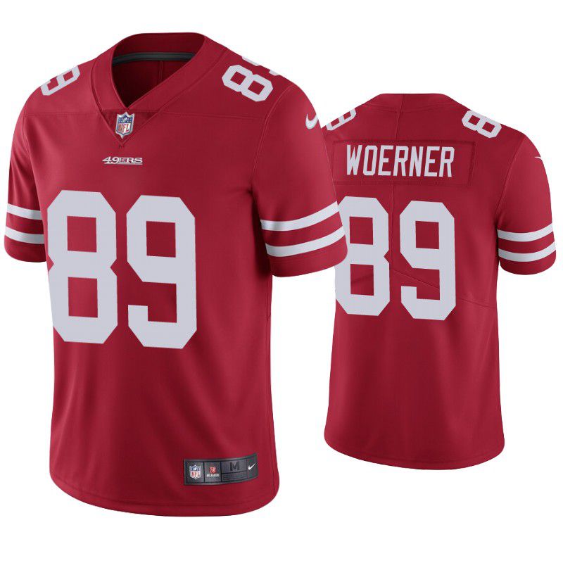 Men San Francisco 49ers 89 Charlie Woerner Nike Red Vapor Limited NFL Jersey